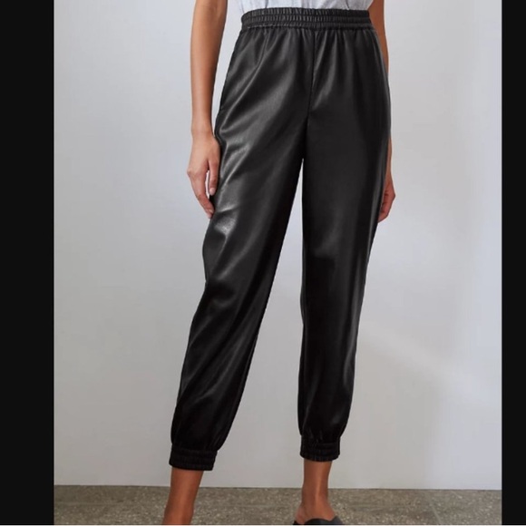 Aritzia Babaton Black faux jogger Ankle Pants NWT - Picture 2 of 6